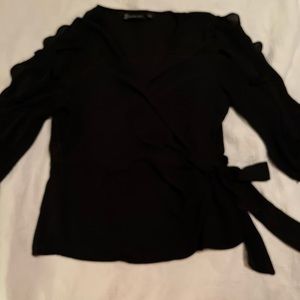 Black wrap blouse